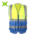 Luminous Yellow n Orange Workplace Reflective Safety Vest with Multiple Pockets reflective work vest